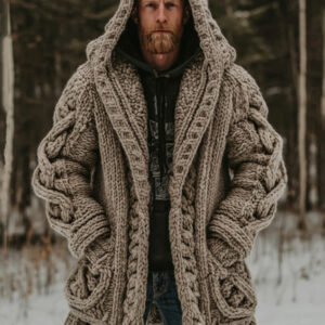 Men's Viking Button Cozy Midi Cardigan Sweater