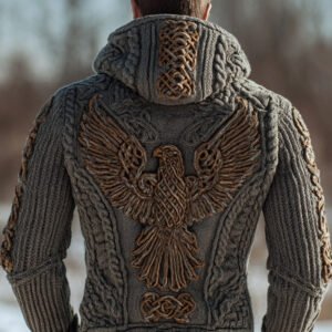 Men's Viking Tribal Eagle Celtic Cozy Hooded Sweater
