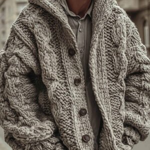 Men's Vintage Fairman Isle Jacquard Button Cardigan Sweater