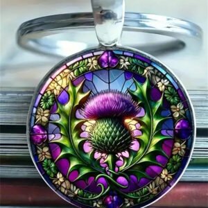 Vintage Scottish Thistle Keychain