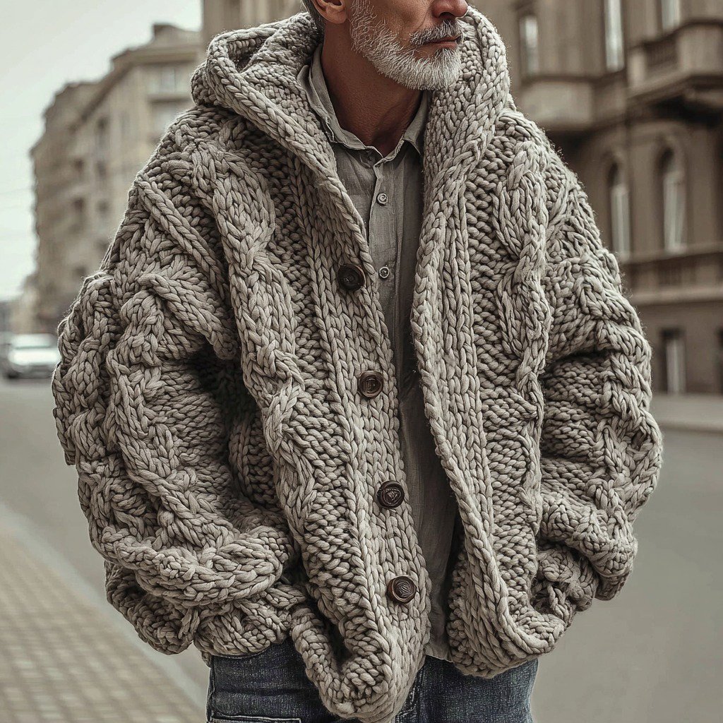 Men's Vintage Fairman Isle Jacquard Button Cardigan Sweater - Image 2