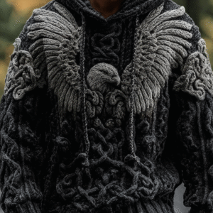 Men's Viking-style Winter Warm Hooded Knitted Sweater