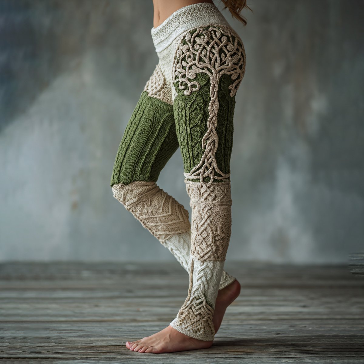 Women's Viking Tree Of Life Pattern Cozy Casual Leggings - Image 2
