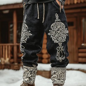 Men's Viking Tribal Celtic Geometry Pattern Art Knit Sweatpants
