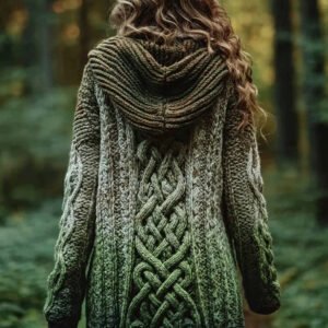 Vintage Viking Inspired Celtic Gradient Cozy Sweater Cardigan
