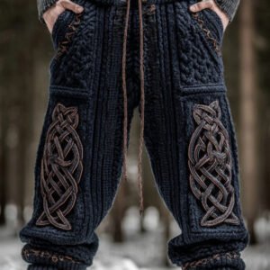 Men's Viking Tribal Celtic Knot Pattern Art Knit Pants