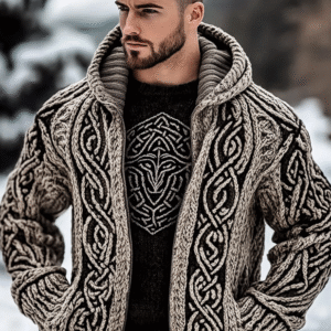 Men's Viking Kyle Style Extra Thick Hooded Zip-up Sweater