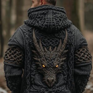 Men's Viking Dragon Art Celtic Hooded Sweater