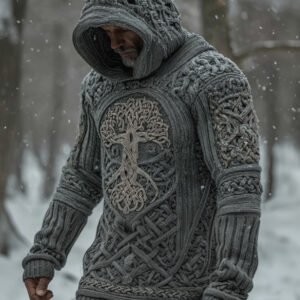 Men's Viking Tree Of Life Celtic Cozy Hooded Sweater