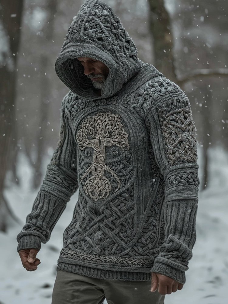 Men's Viking Tree Of Life Celtic Cozy Hooded Sweater