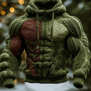 Men's Artistic Line Warm Hooded Sweater