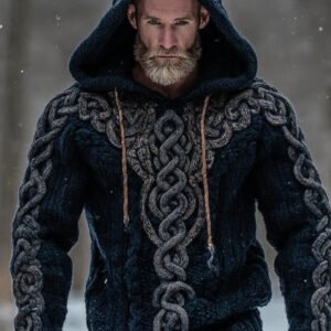 Men's Viking Style Contrasting Color Warm Sweater