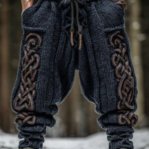Men's Viking Tribal Celtic Knot Pattern Art Knit Pants