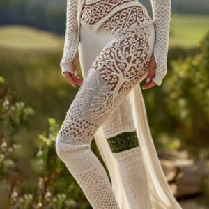 Vintage Viking Tree Of Life Celtic Knot Art Knit Cozy Casual Leggings