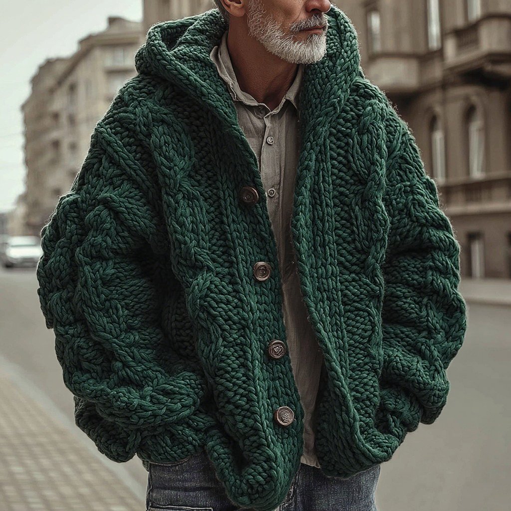 Men's Vintage Fairman Isle Jacquard Button Cardigan Sweater - Image 5