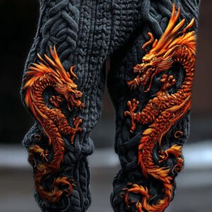 Men's Viking Tribal Dragon Celtic Pattern Art Knit Pants