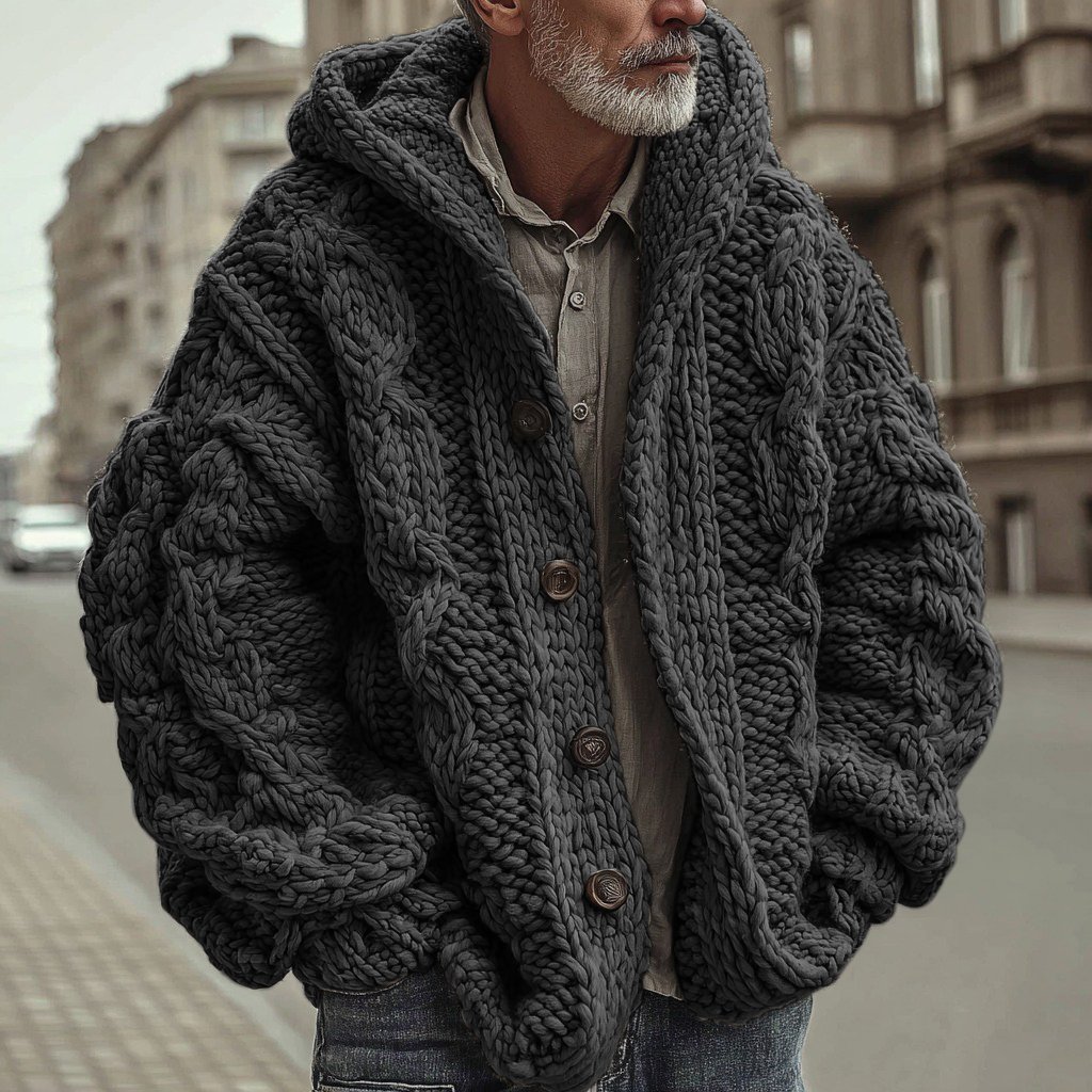 Men's Vintage Fairman Isle Jacquard Button Cardigan Sweater - Image 3